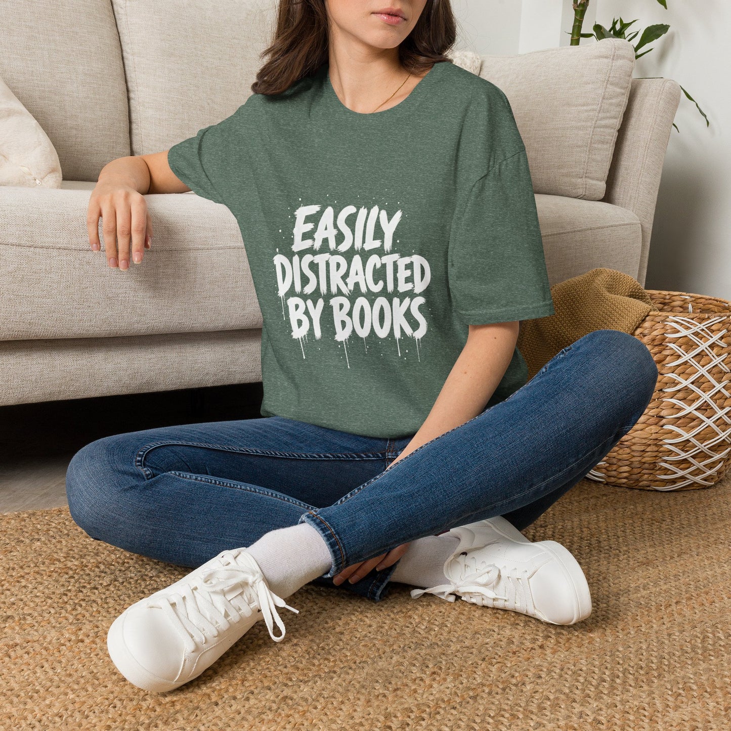 Lightweight Fabric - "Easily Distracted by Books" T‑Shirt
