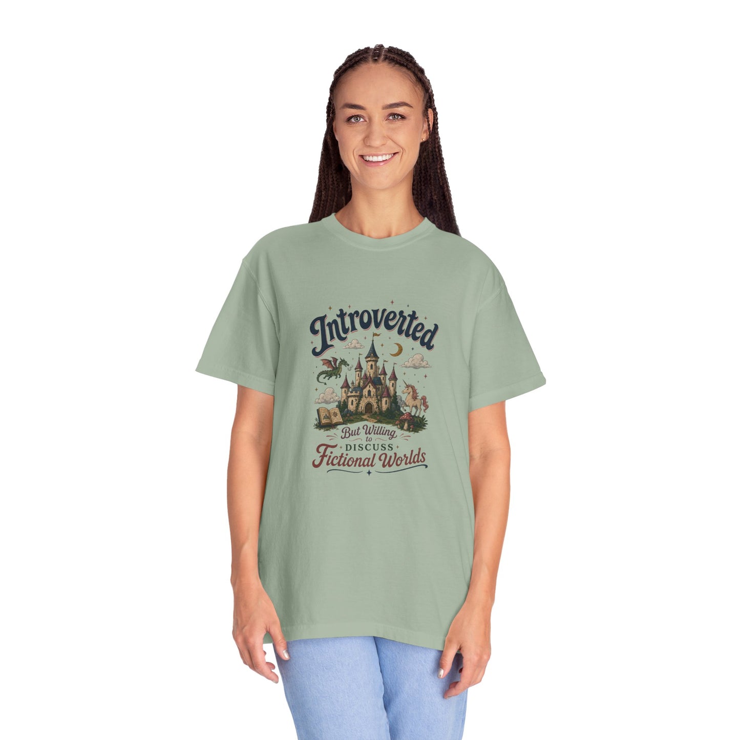 "Introverted But Willingly Discuss Fictional Worlds" Fantasy Lovers T-Shirt
