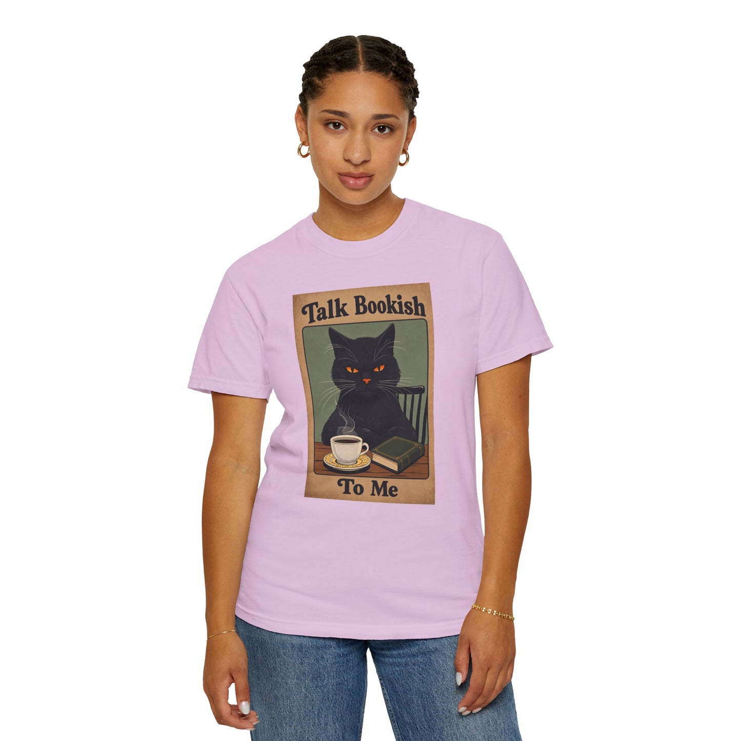 "Talk Bookish To Me" Cat T-Shirt