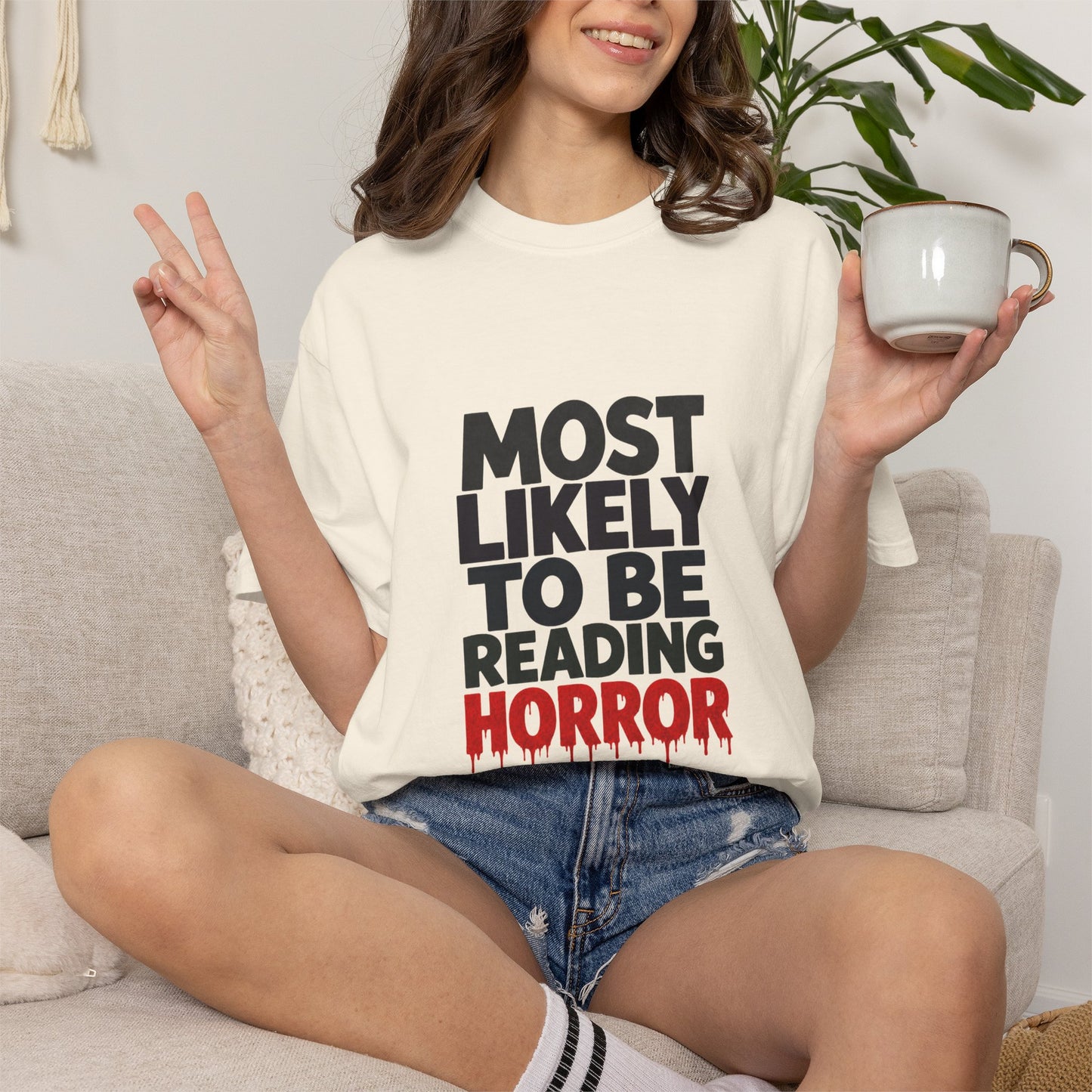Horror Reader T-Shirt — "Most Likely to Be Reading Horror" Graphic Tee