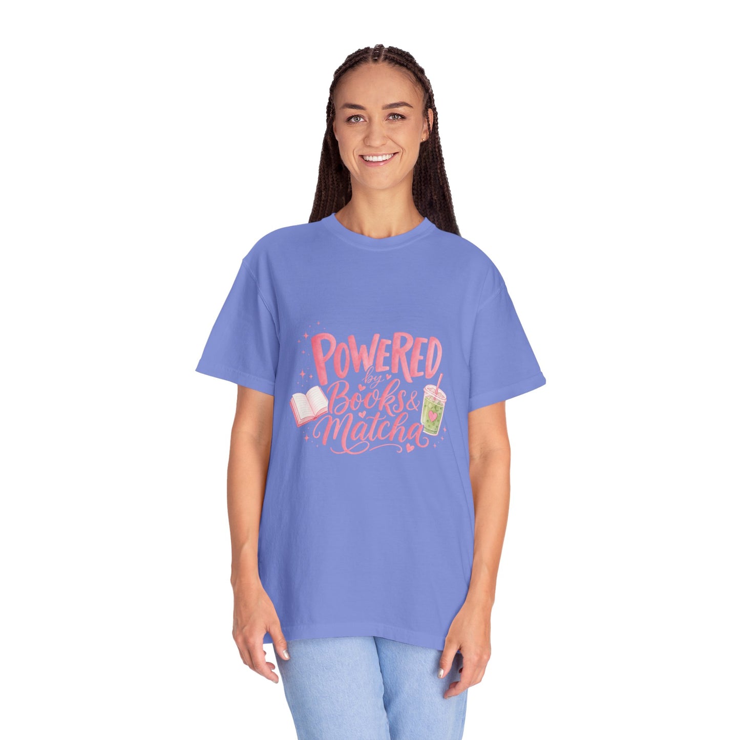 "Powered by Books & Matcha" T-Shirt