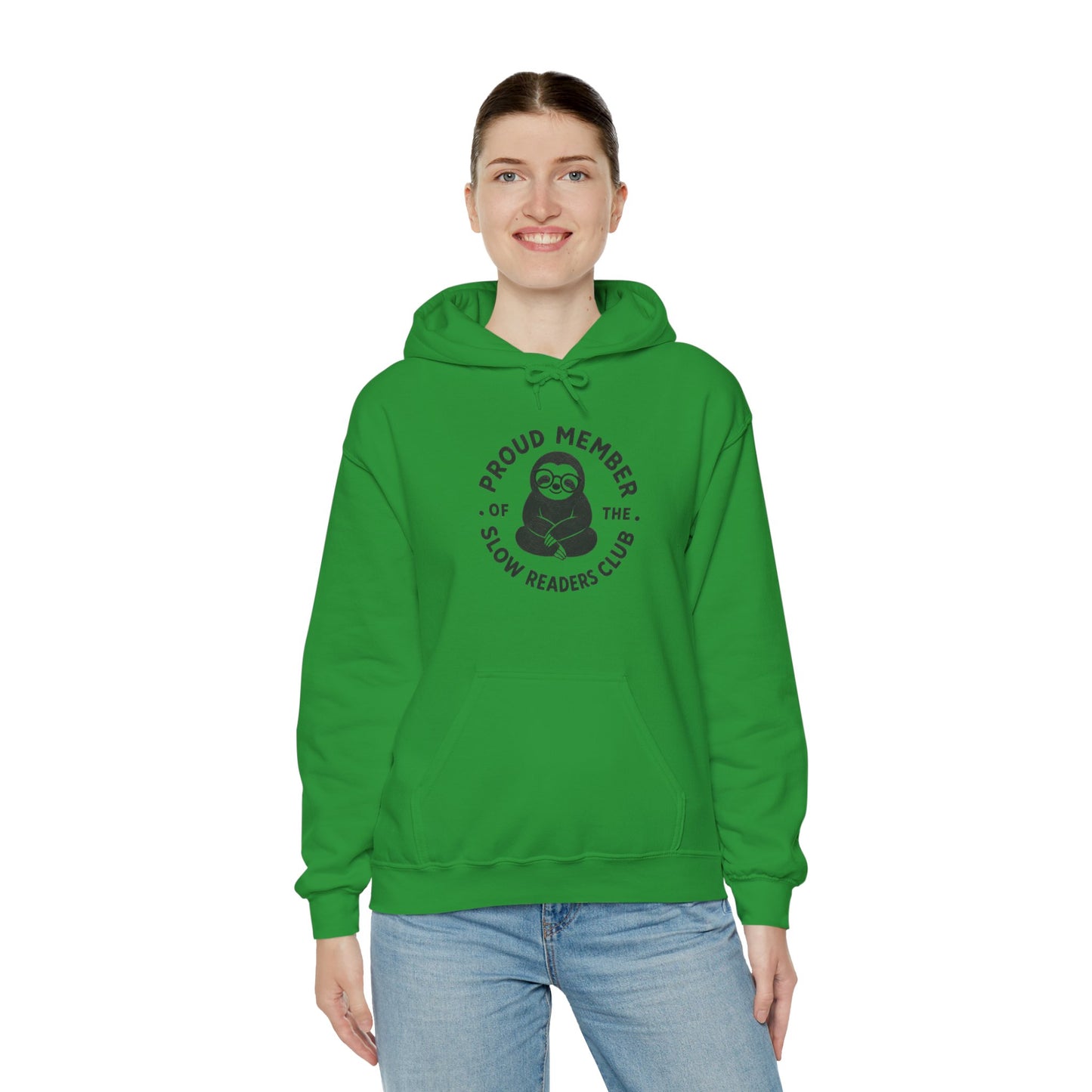 "Proud Member of the Slow Readers Club" Sloth Reading Hoodie