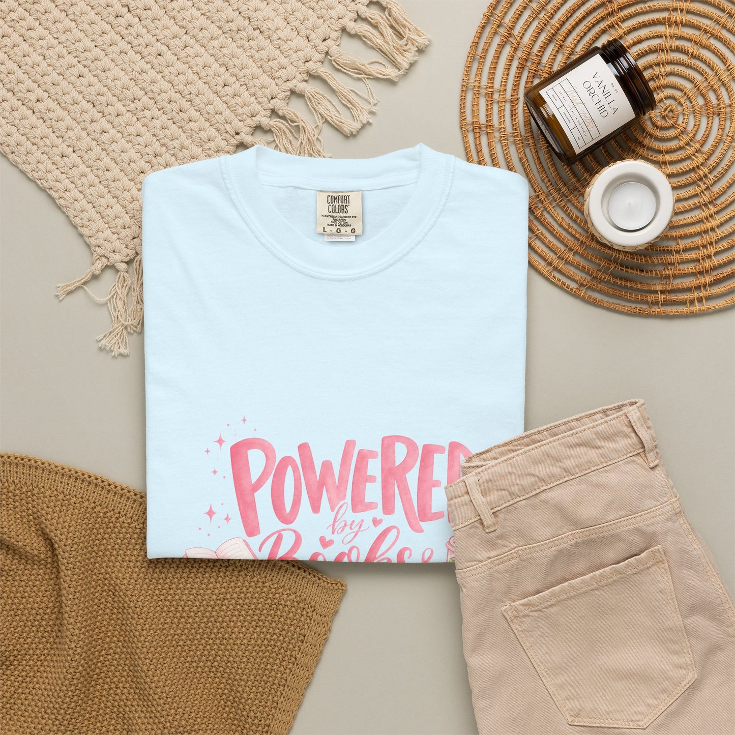 "Powered by Books & Matcha" T-Shirt