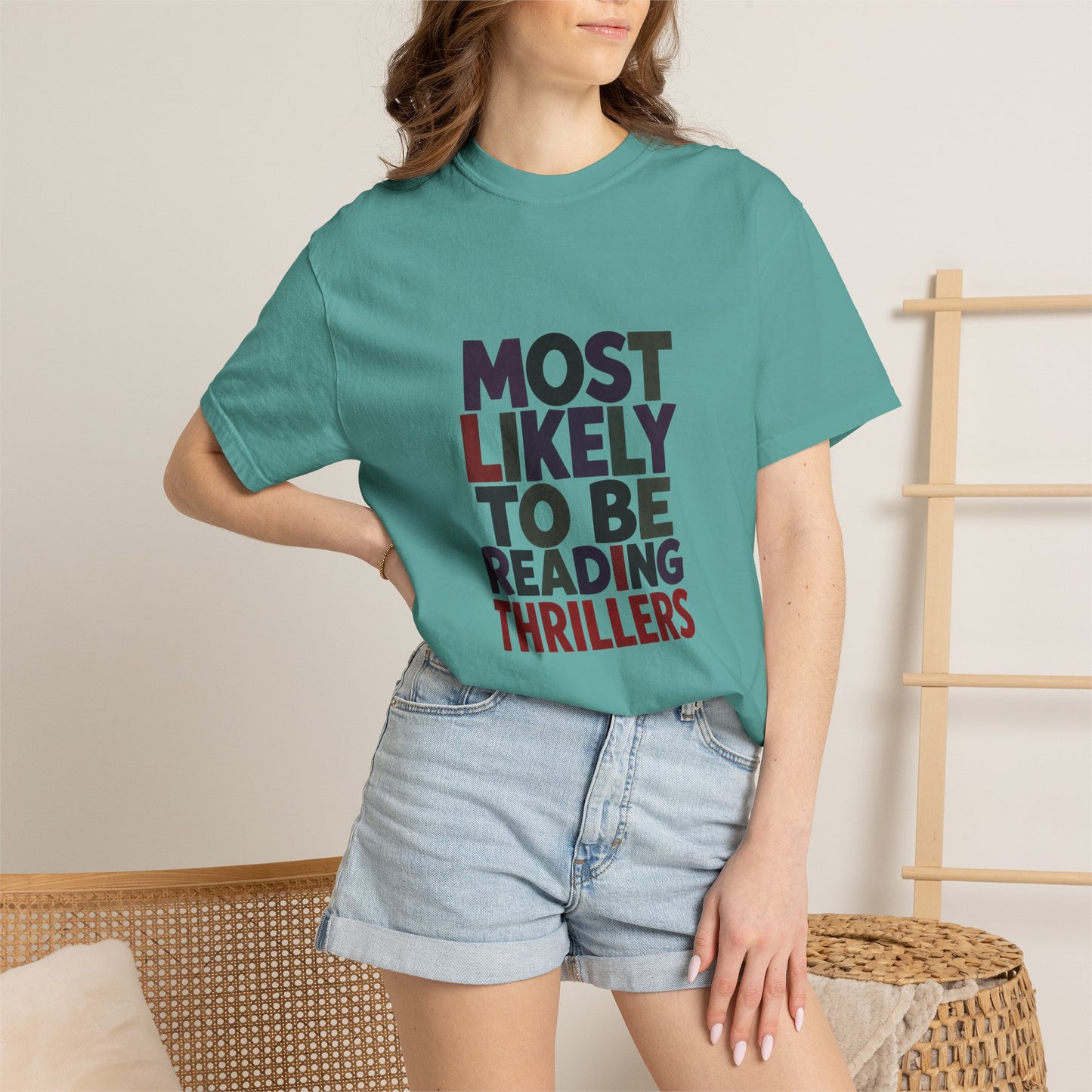 “Most Likely to Be Reading Thrillers” Graphic T-shirt