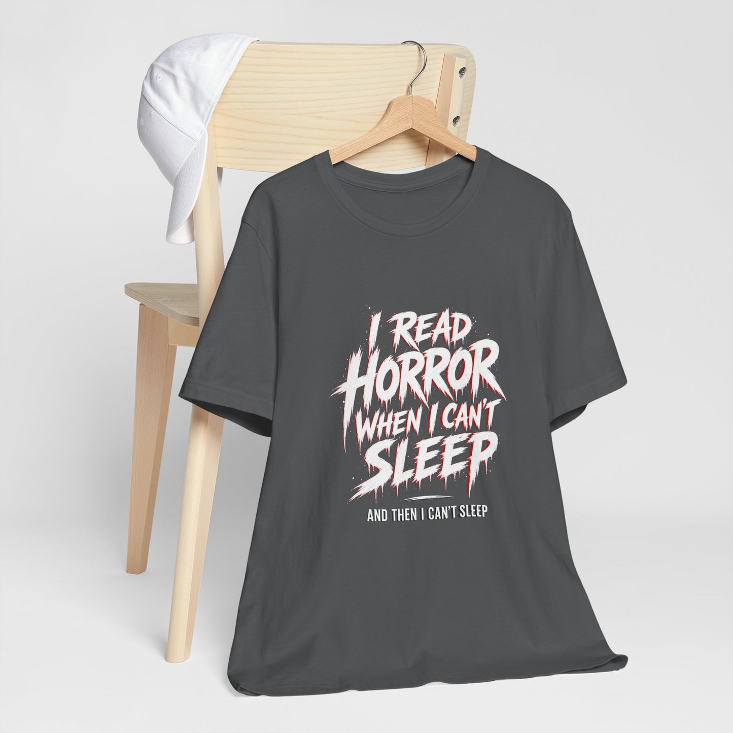 Airlume Cotton - Horror Reader Tee — "I Read Horror When I Can’t Sleep" Graphic T-Shirt
