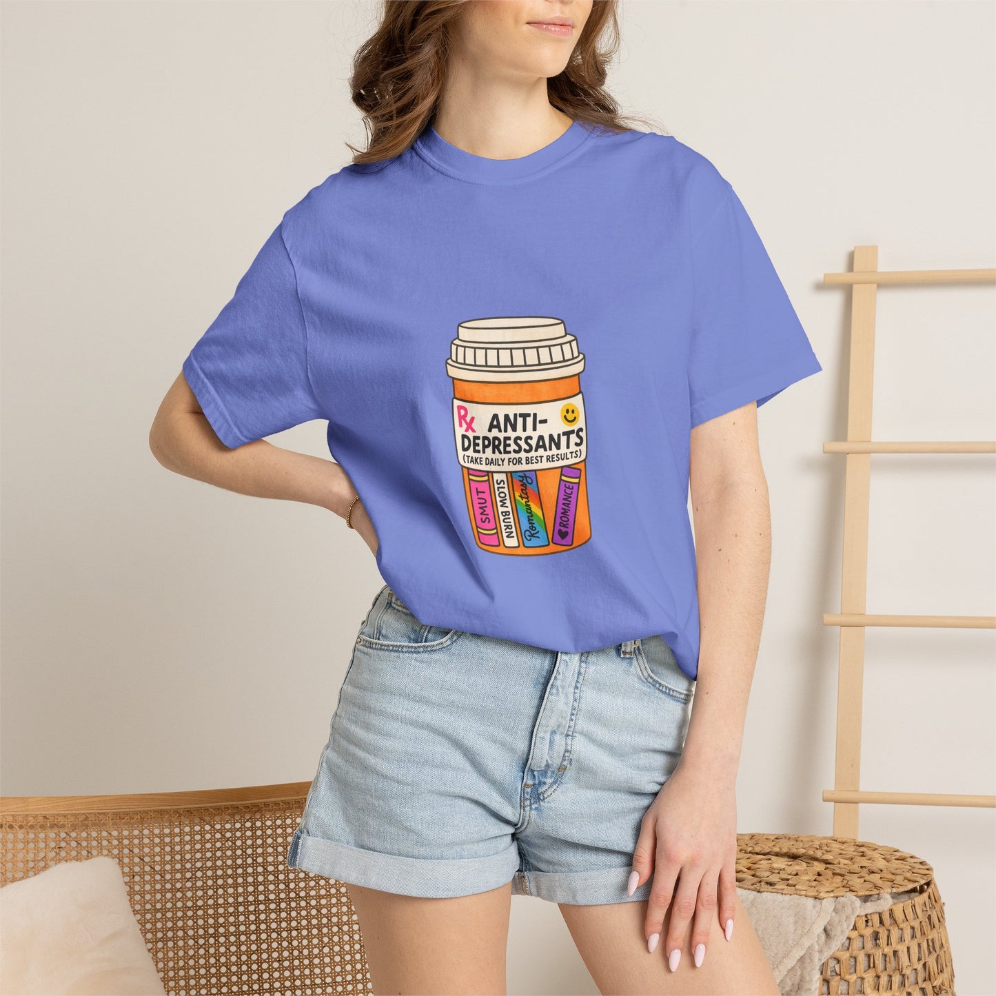 T-Shirt — "Anti-Depressants" Coffee & Books Graphic Tee