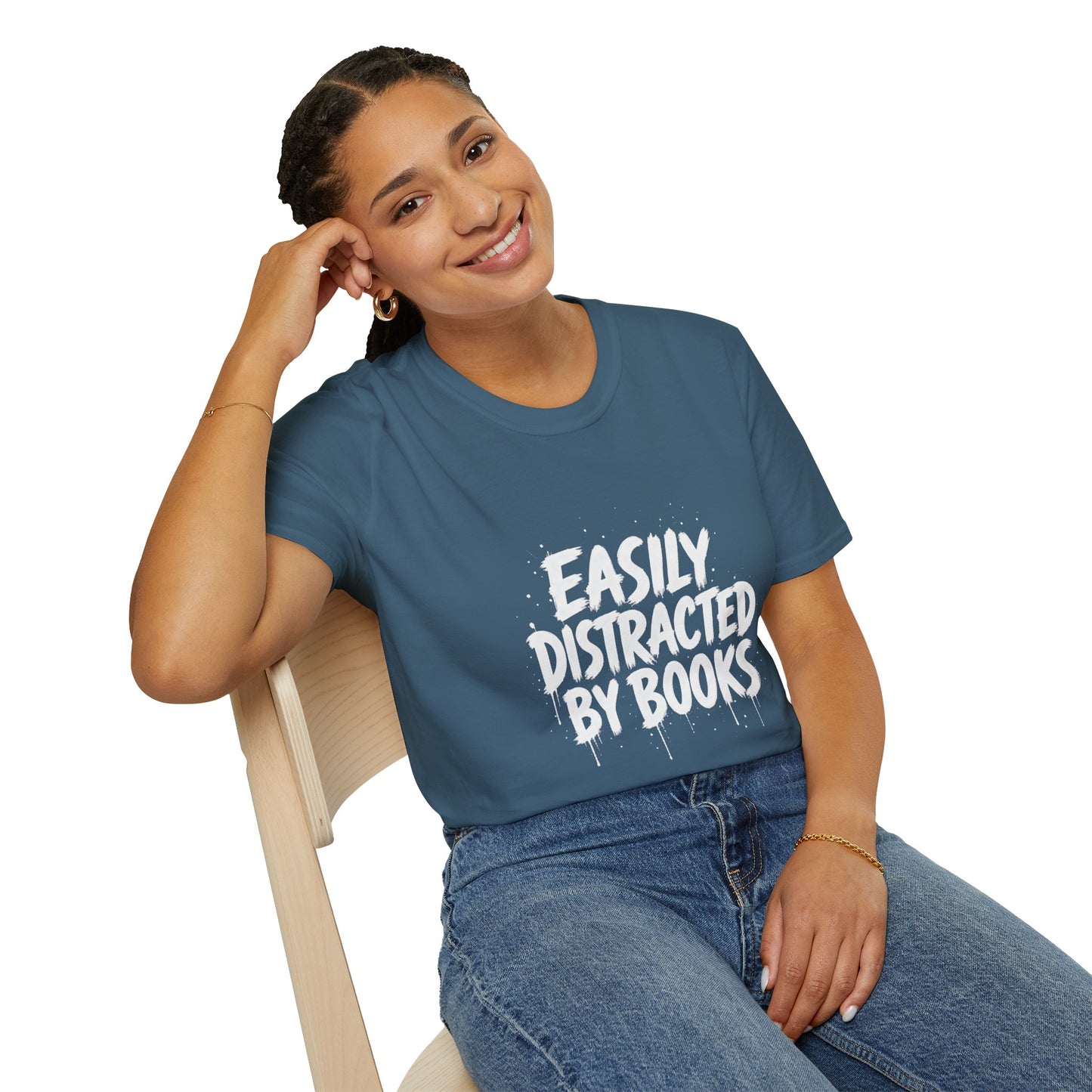 Lightweight Fabric - "Easily Distracted by Books" T‑Shirt