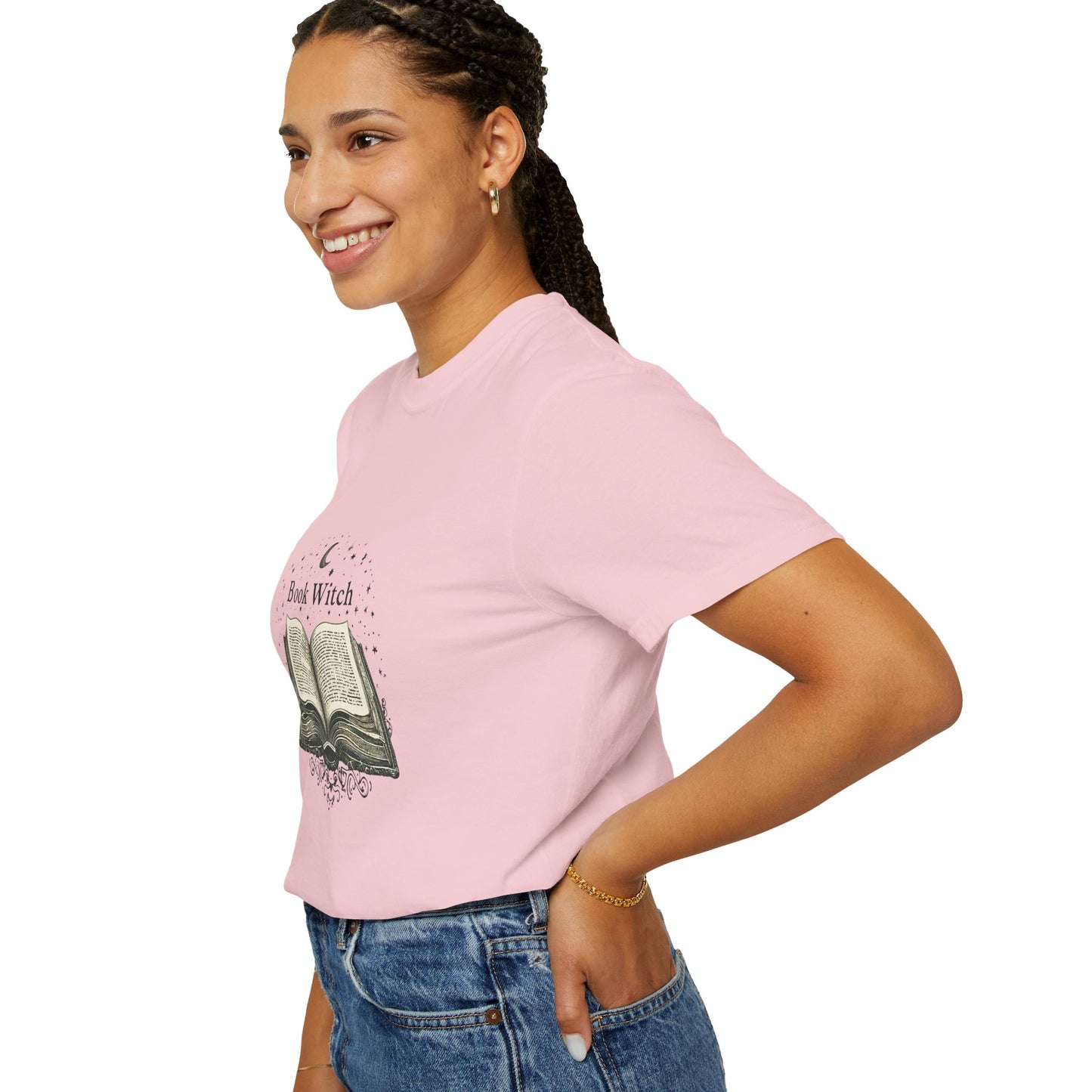 "Book Witch" T-Shirt — Vintage Open Spellbook Design for Readers & Witches