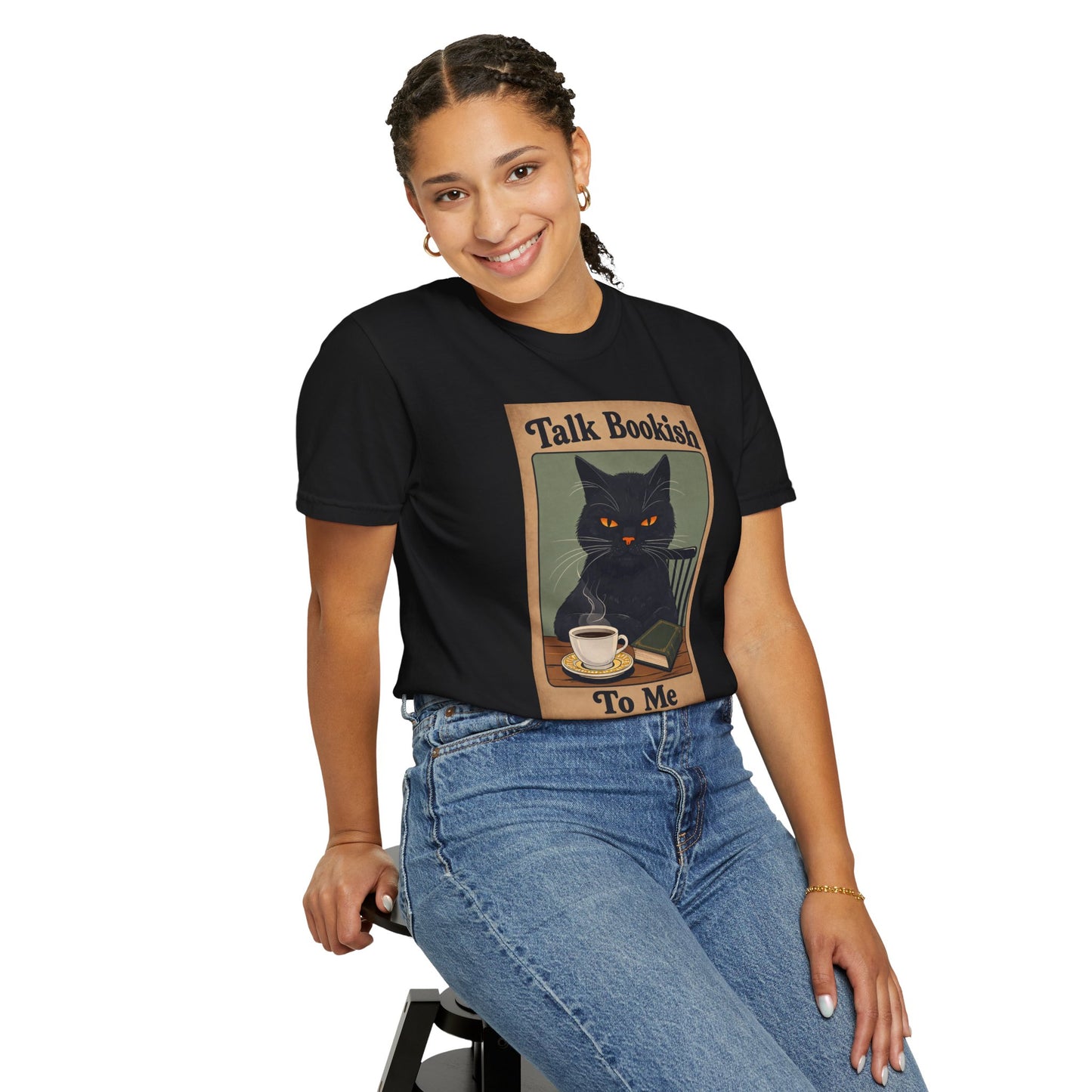 "Talk Bookish To Me" Cat T-Shirt