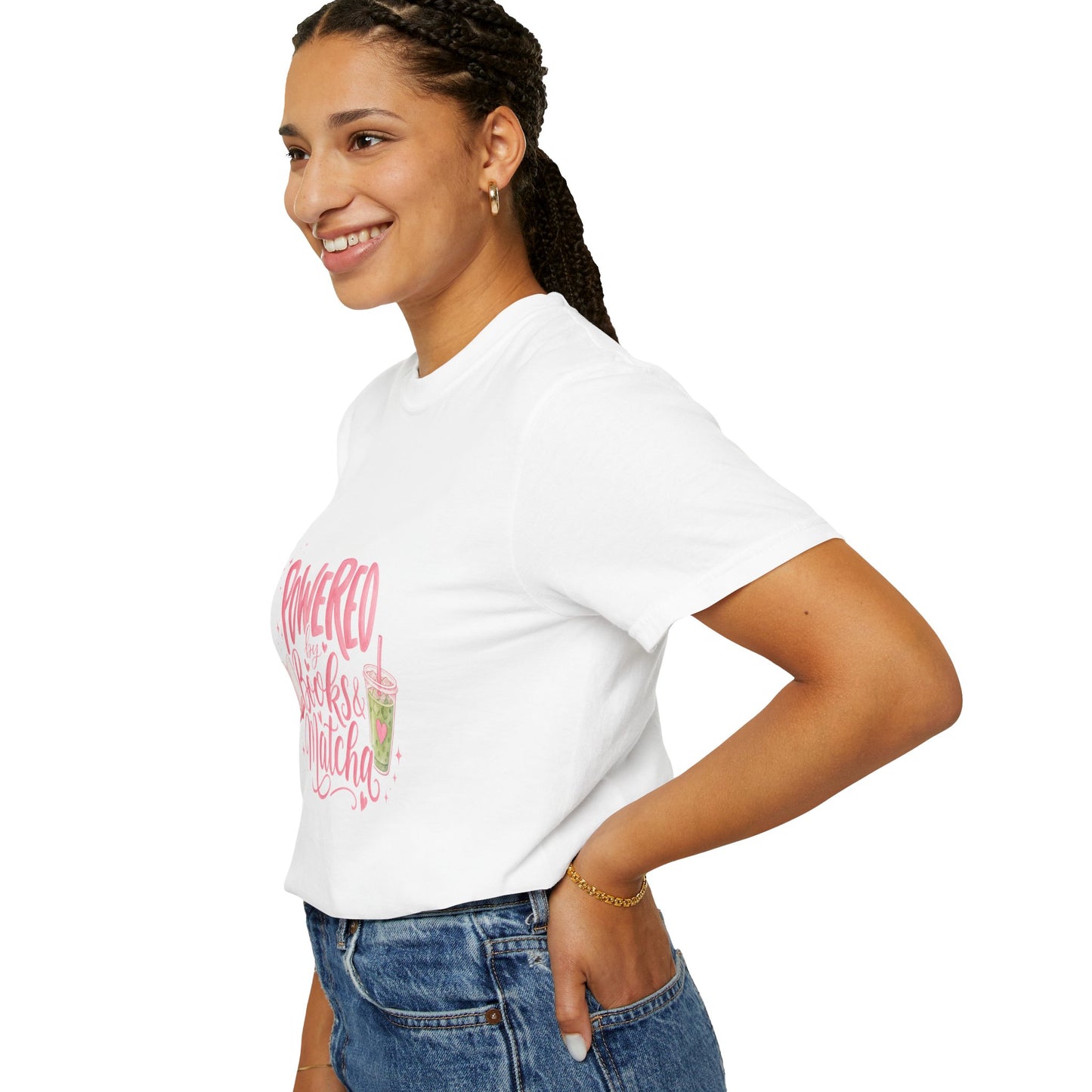 "Powered by Books & Matcha" T-Shirt