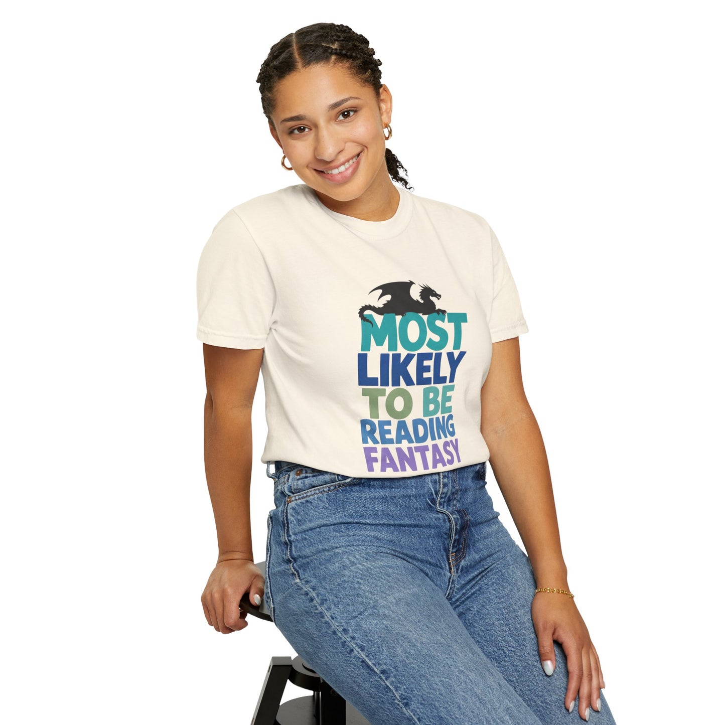 Fantasy Reader T-Shirt — "Most Likely to Be Reading Fantasy" Graphic Tee
