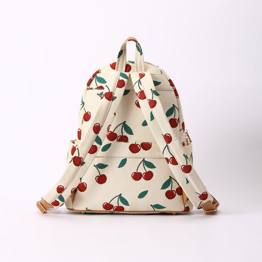 Signare London - Cherry Big Rucksack in Cream Backdrop