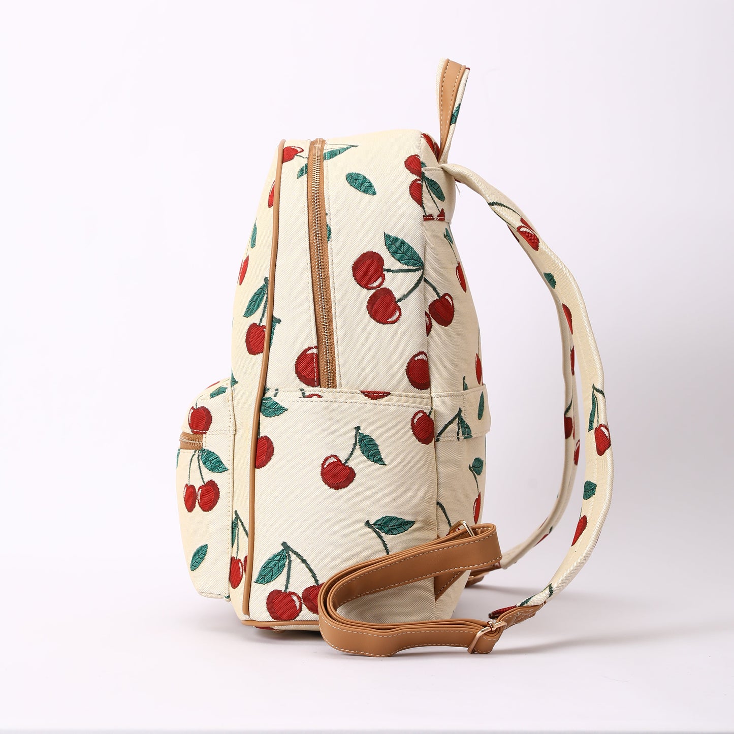 Signare Londres - Grand Sac à Dos Cerises sur Fond Crème