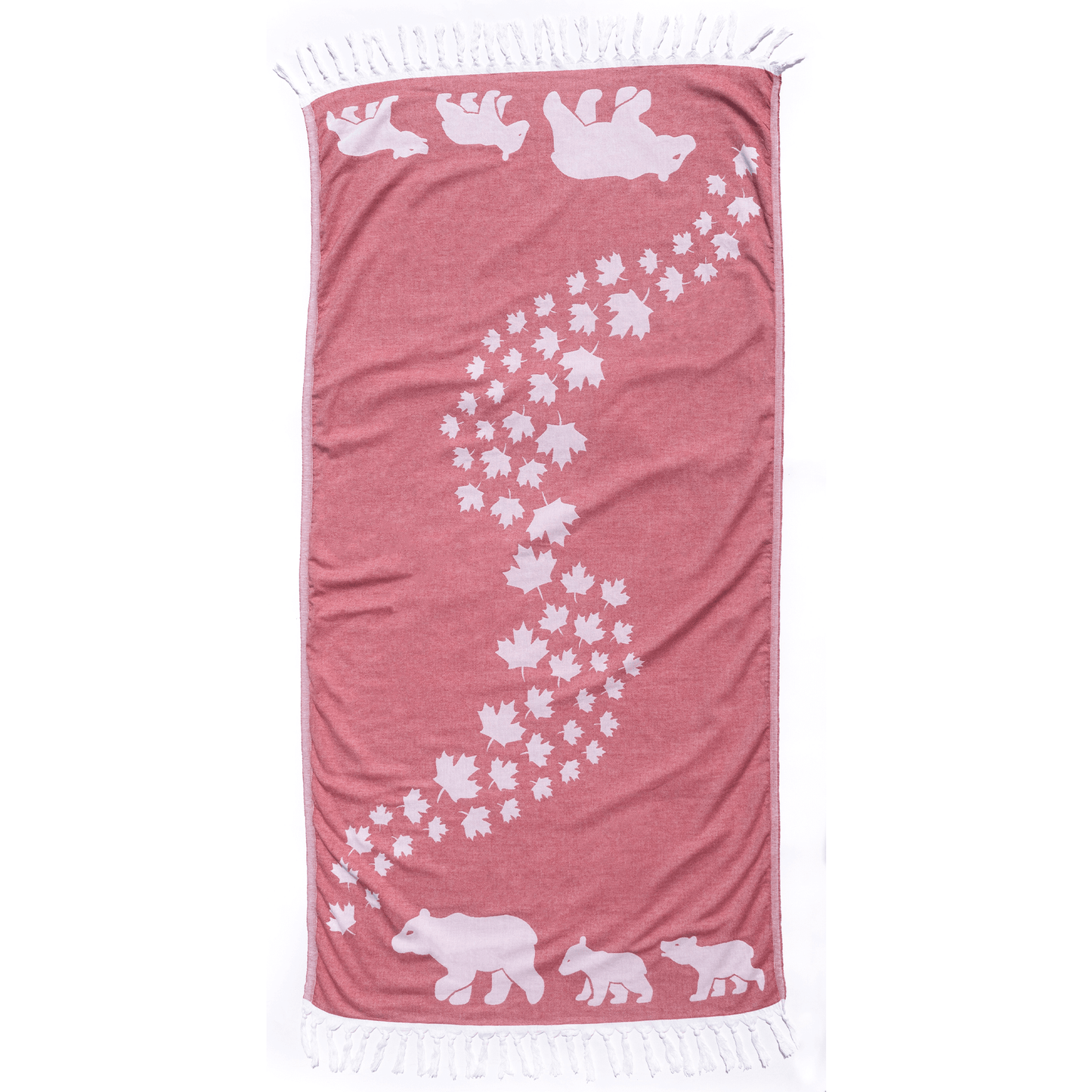 Serviette de plage de luxe en coton turc à thème artistique canadien