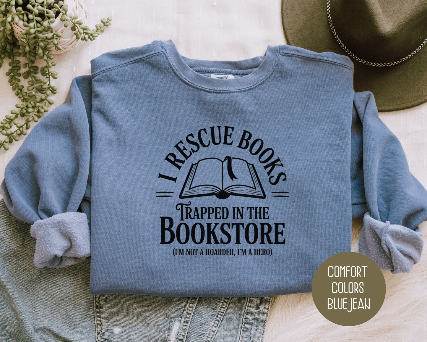 Sweat-shirt "I Rescue Books" de Comfort Colors