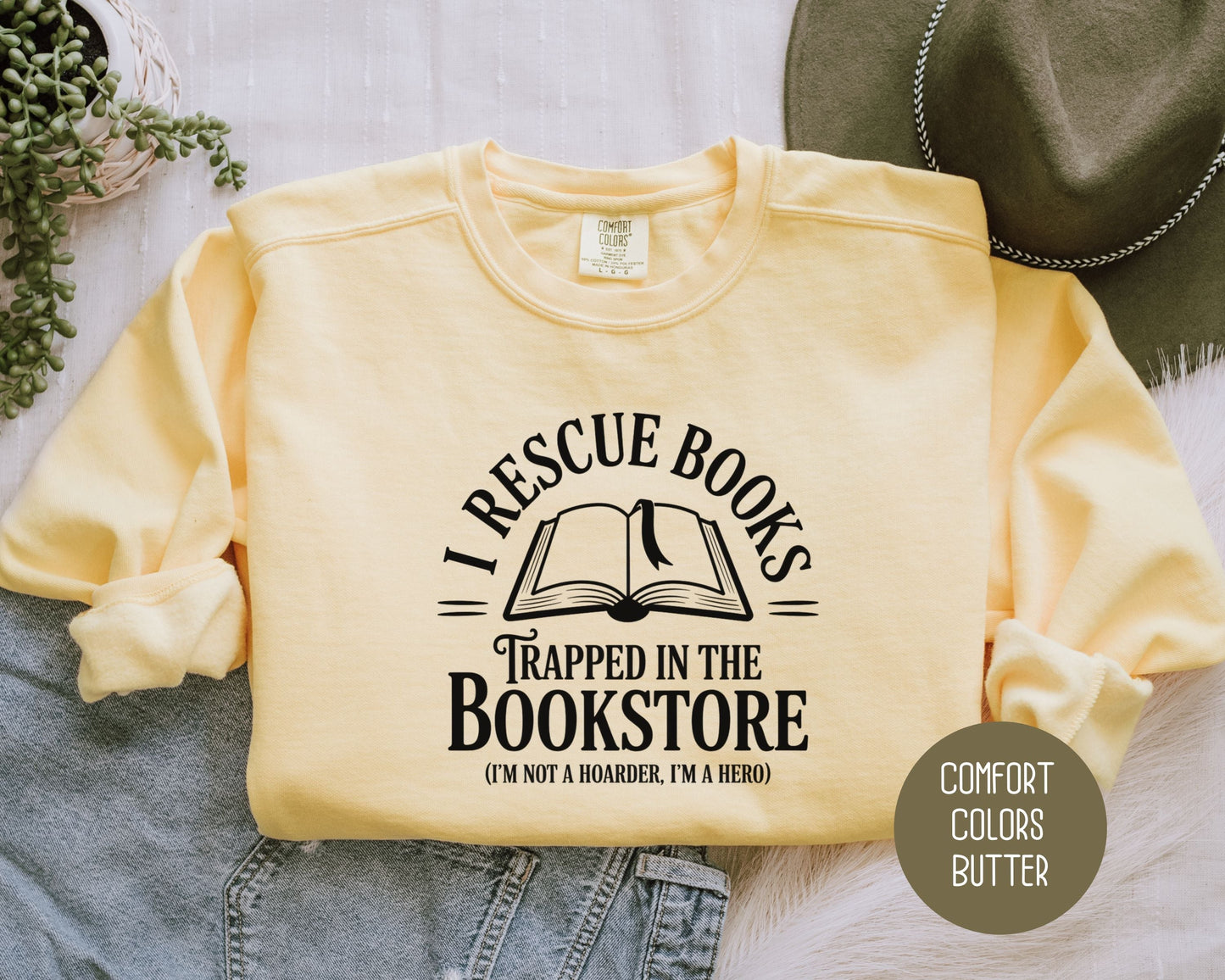 Sweat-shirt "I Rescue Books" de Comfort Colors