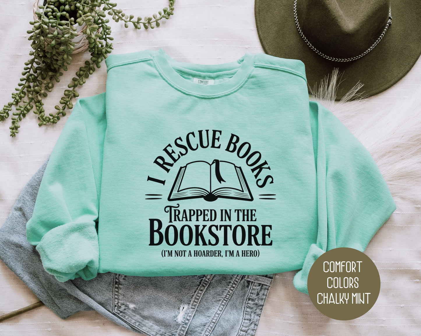 Sweat-shirt "I Rescue Books" de Comfort Colors