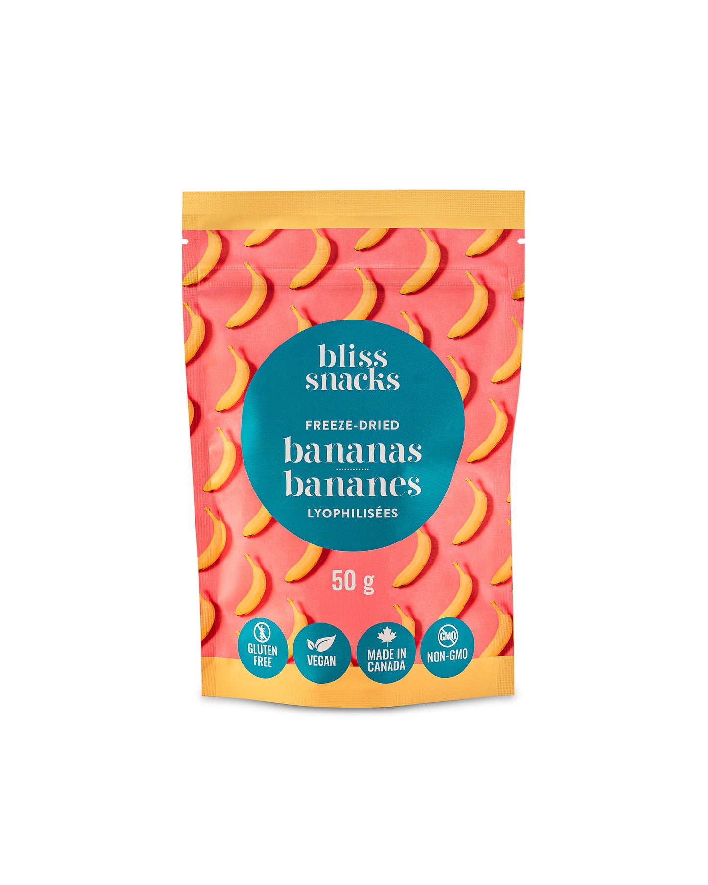 Rondelles de banane lyophilisées par Bliss Snacks