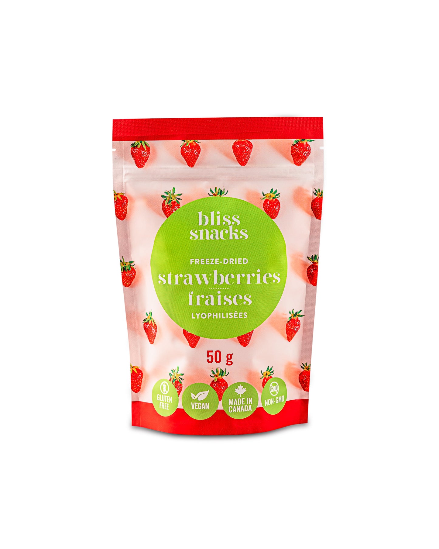 Tranches de fraises lyophilisées Bliss Snacks
