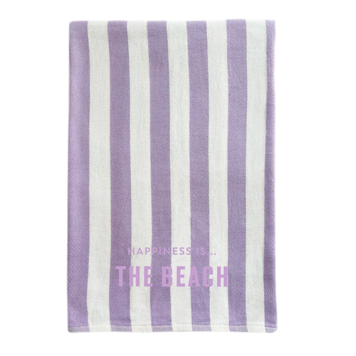 Serviette de partout : Plage, rayures lilas