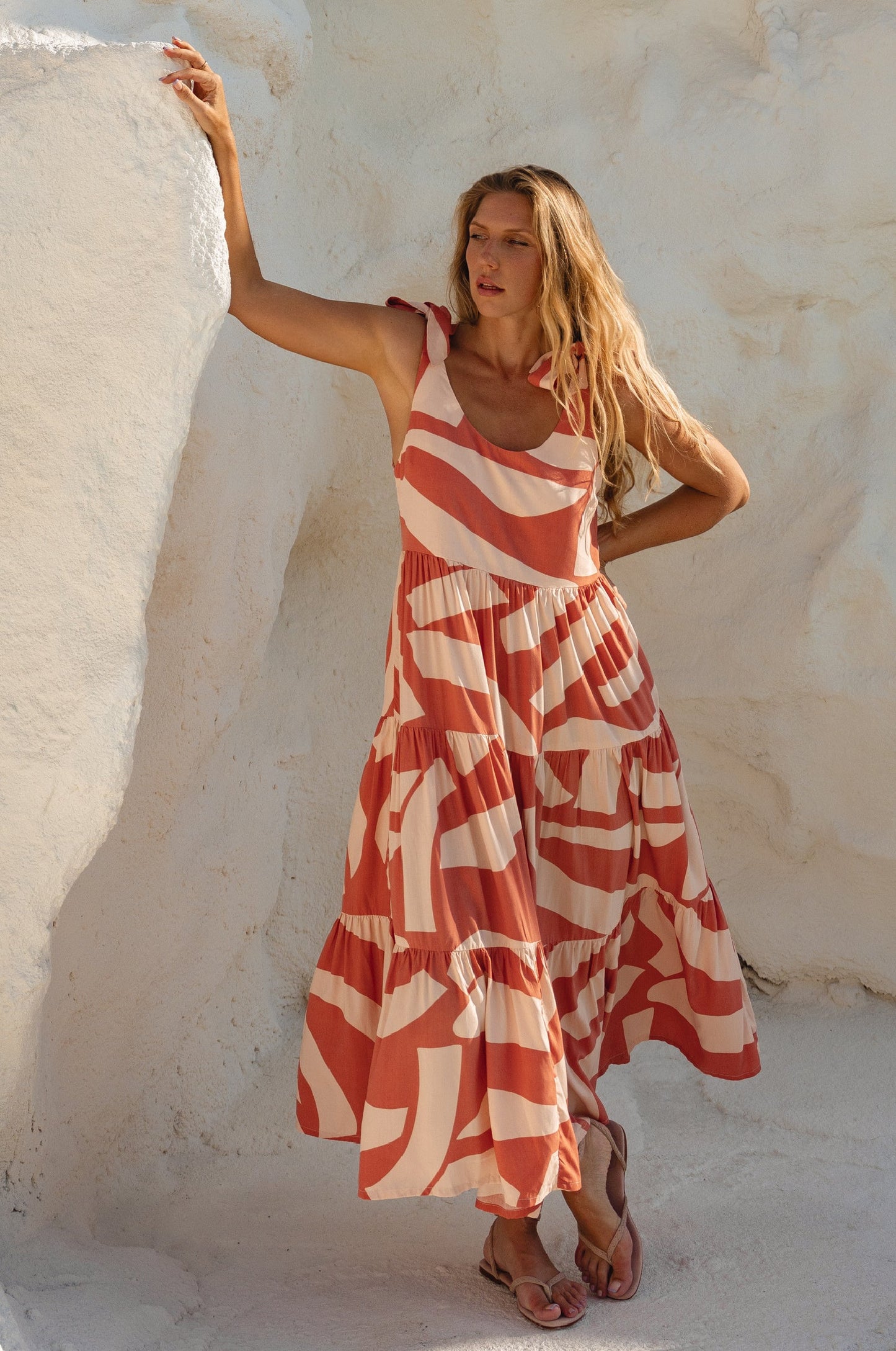 Robe longue d'été Fiesta en trois imprimés amusants