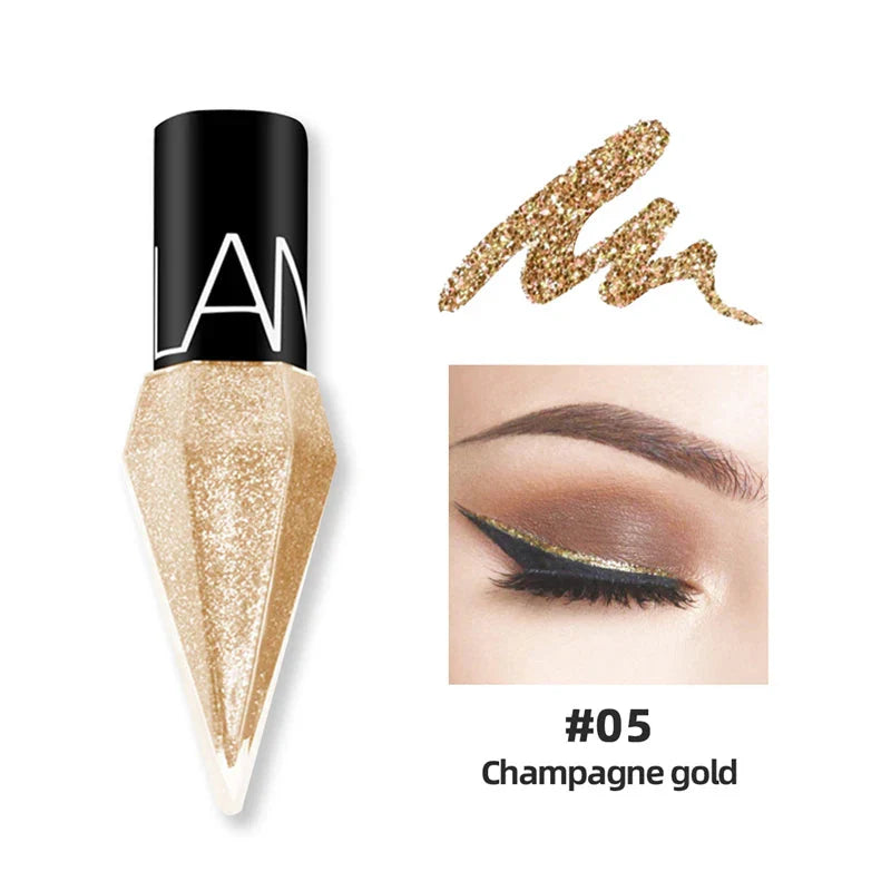 Nouveaux Eye-liners Professionnels Brillants Cosmétiques pour Femmes Pigment Argent Or Rose Liquide Pailleté Eye-liner Maquillage Pas Cher