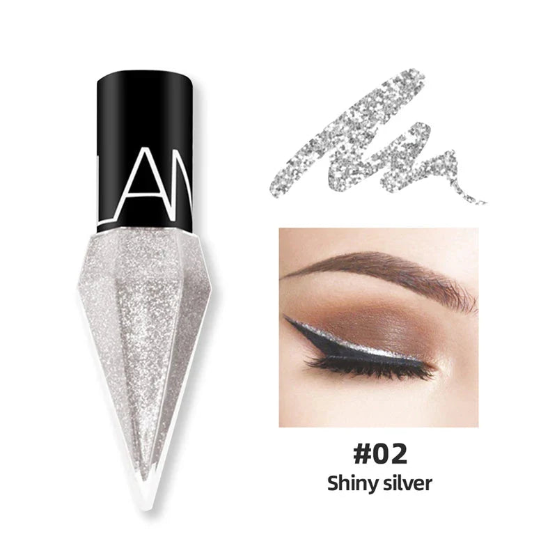 Nouveaux Eye-liners Professionnels Brillants Cosmétiques pour Femmes Pigment Argent Or Rose Liquide Pailleté Eye-liner Maquillage Pas Cher