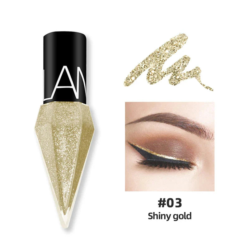 Nouveaux Eye-liners Professionnels Brillants Cosmétiques pour Femmes Pigment Argent Or Rose Liquide Pailleté Eye-liner Maquillage Pas Cher