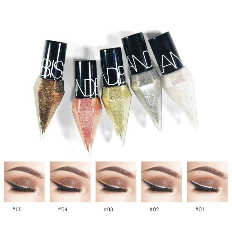Nouveaux Eye-liners Professionnels Brillants Cosmétiques pour Femmes Pigment Argent Or Rose Liquide Pailleté Eye-liner Maquillage Pas Cher