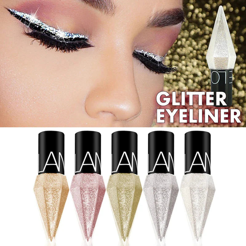 Nouveaux Eye-liners Professionnels Brillants Cosmétiques pour Femmes Pigment Argent Or Rose Liquide Pailleté Eye-liner Maquillage Pas Cher