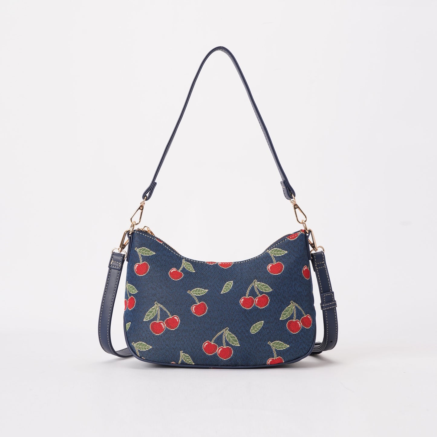 Signare London - Cherry Moon Handbag on Blue Backdrop-0