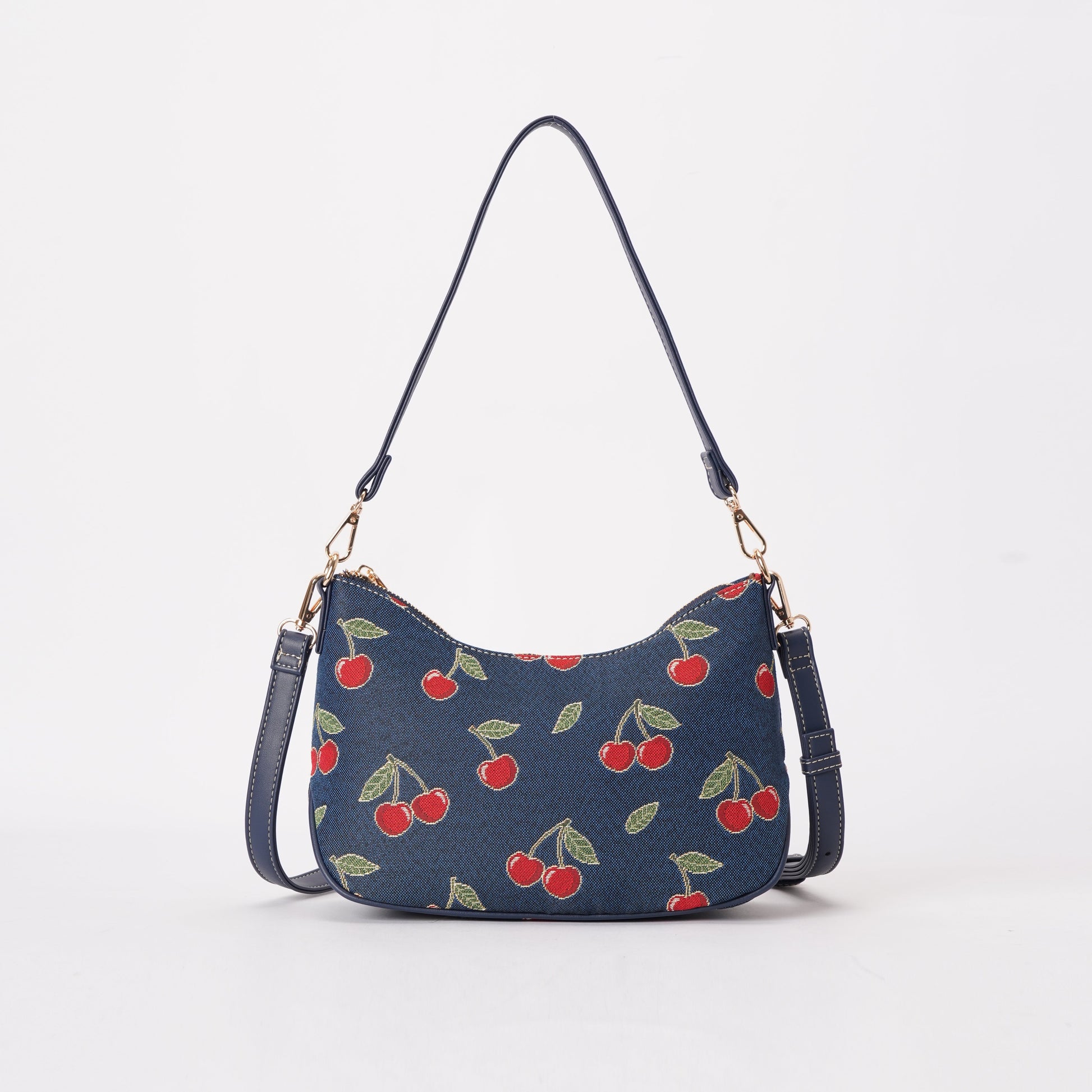Signare London - Cherry Moon Handbag on Blue Backdrop-0
