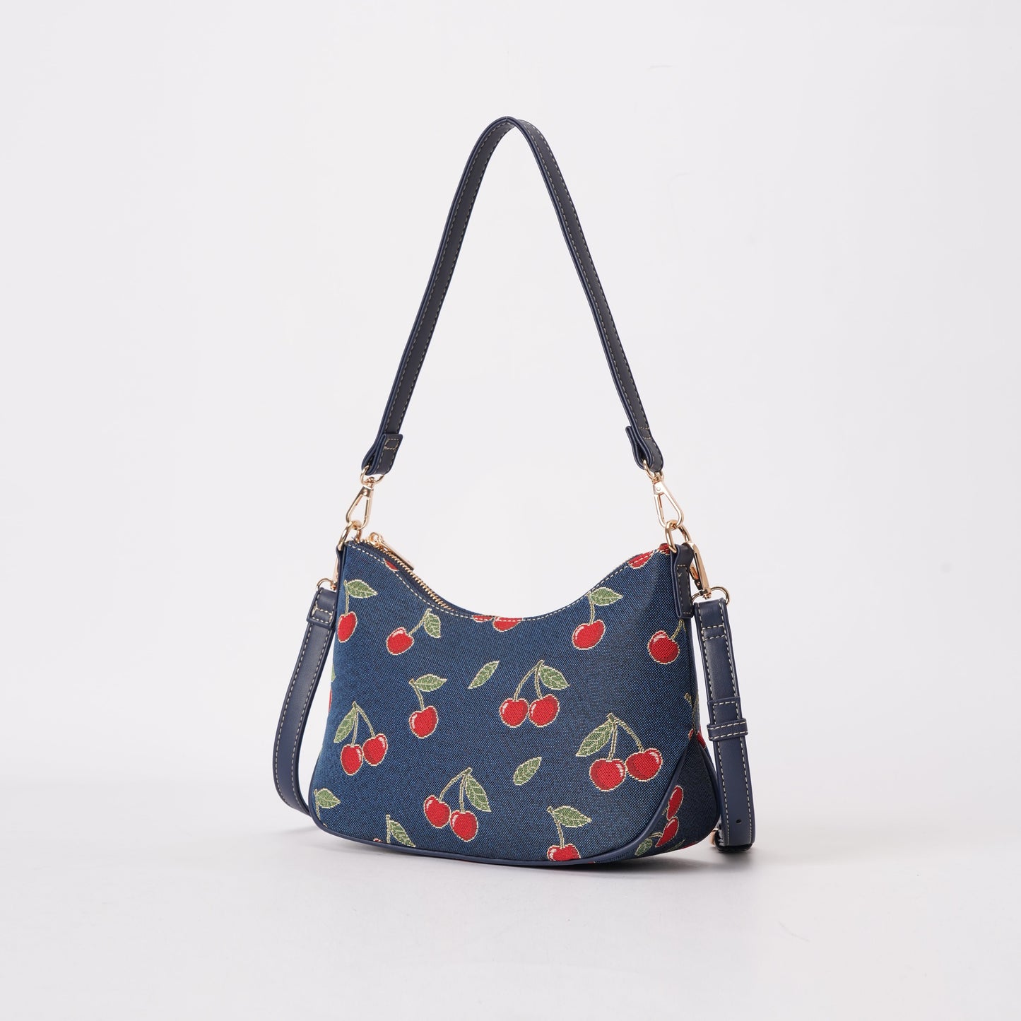 Signare London - Cherry Moon Handbag on Blue Backdrop-1