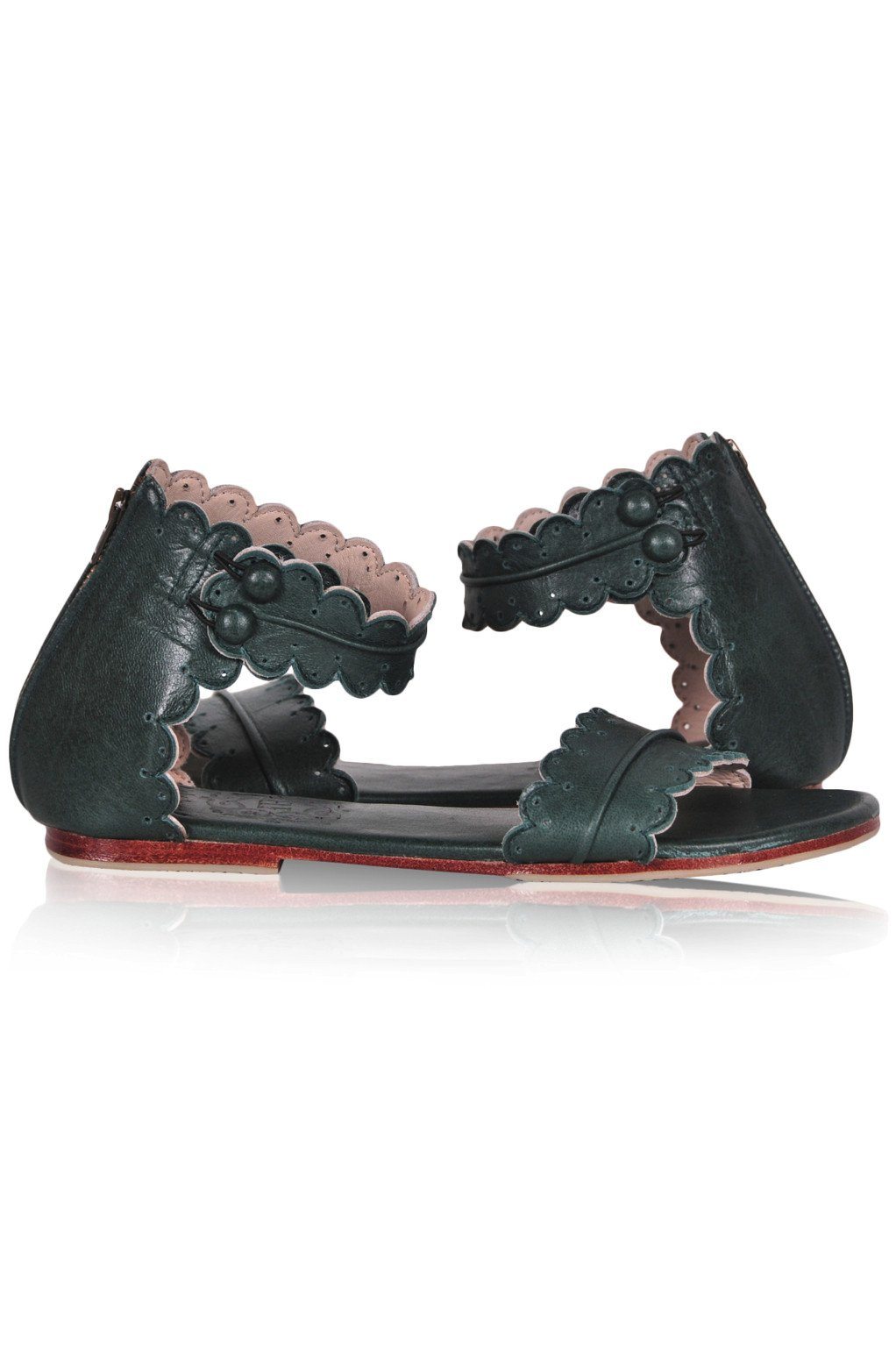 Sandales en cuir festonné Midsummer
