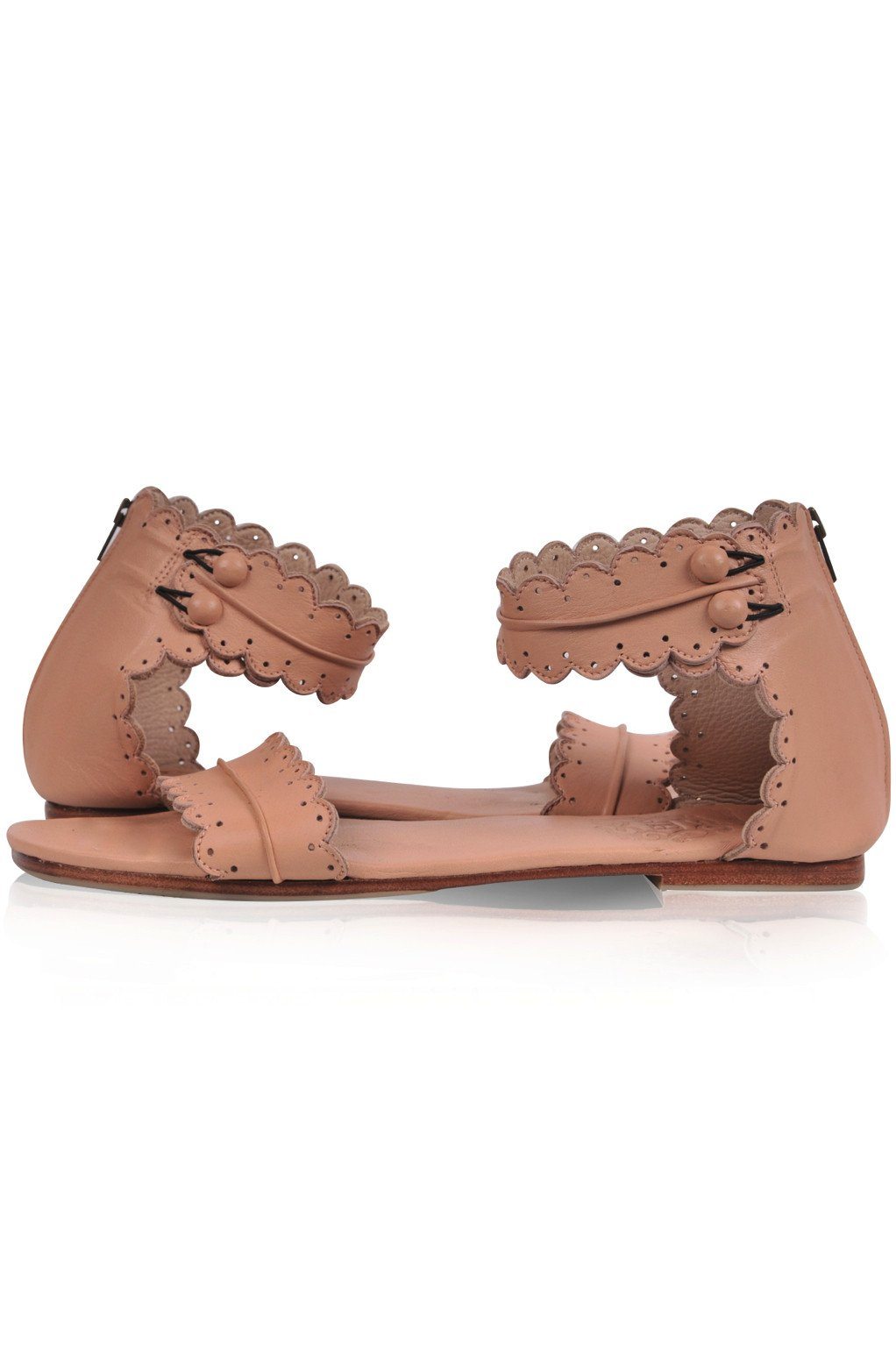 Sandales en cuir festonné Midsummer