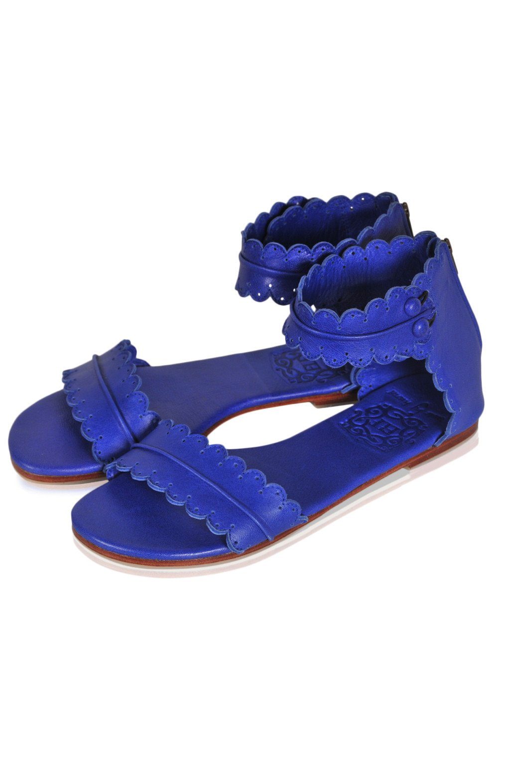 Sandales en cuir festonné Midsummer