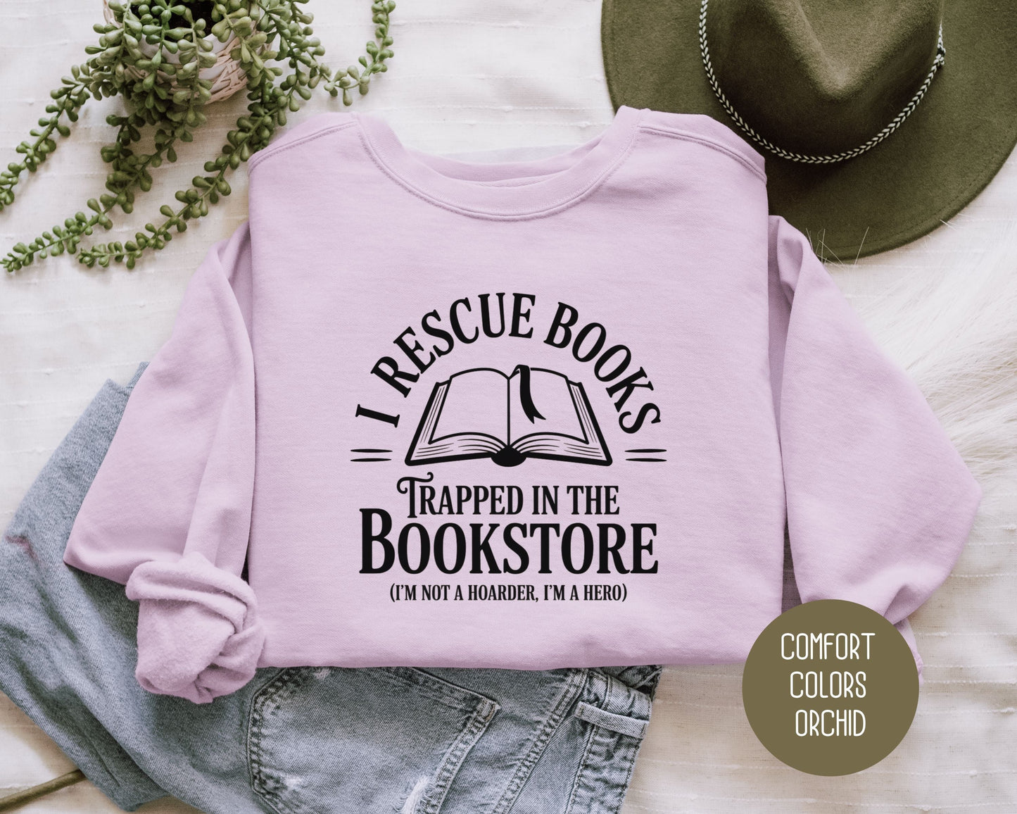 Sweat-shirt "I Rescue Books" de Comfort Colors