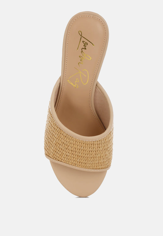 Osminda Raffia Clear Heel Wedge Sandals
