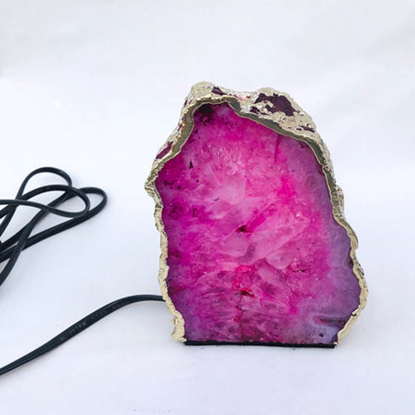 Serre-livres en agate rose naturelle plaquée