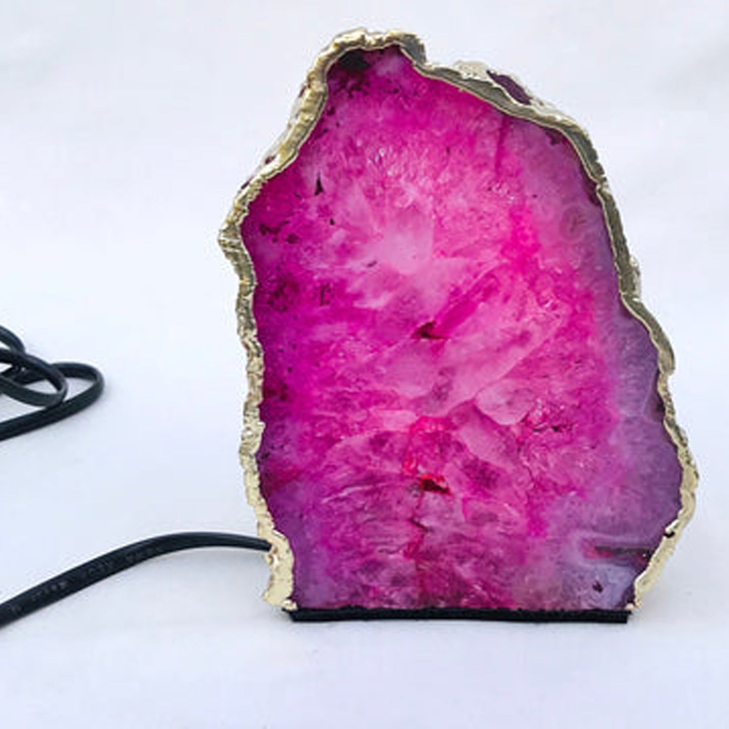 Serre-livres en agate rose naturelle plaquée