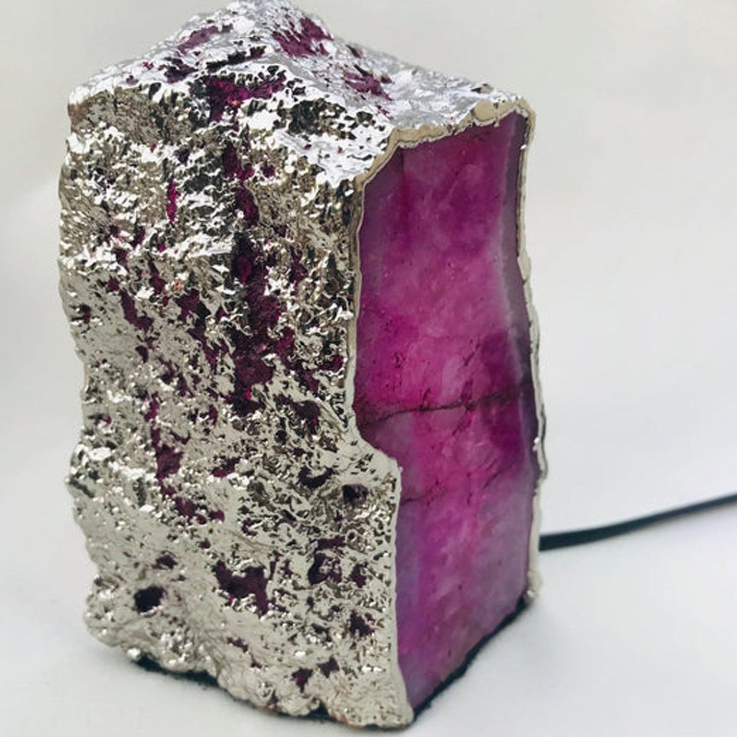 Serre-livres en agate rose naturelle plaquée