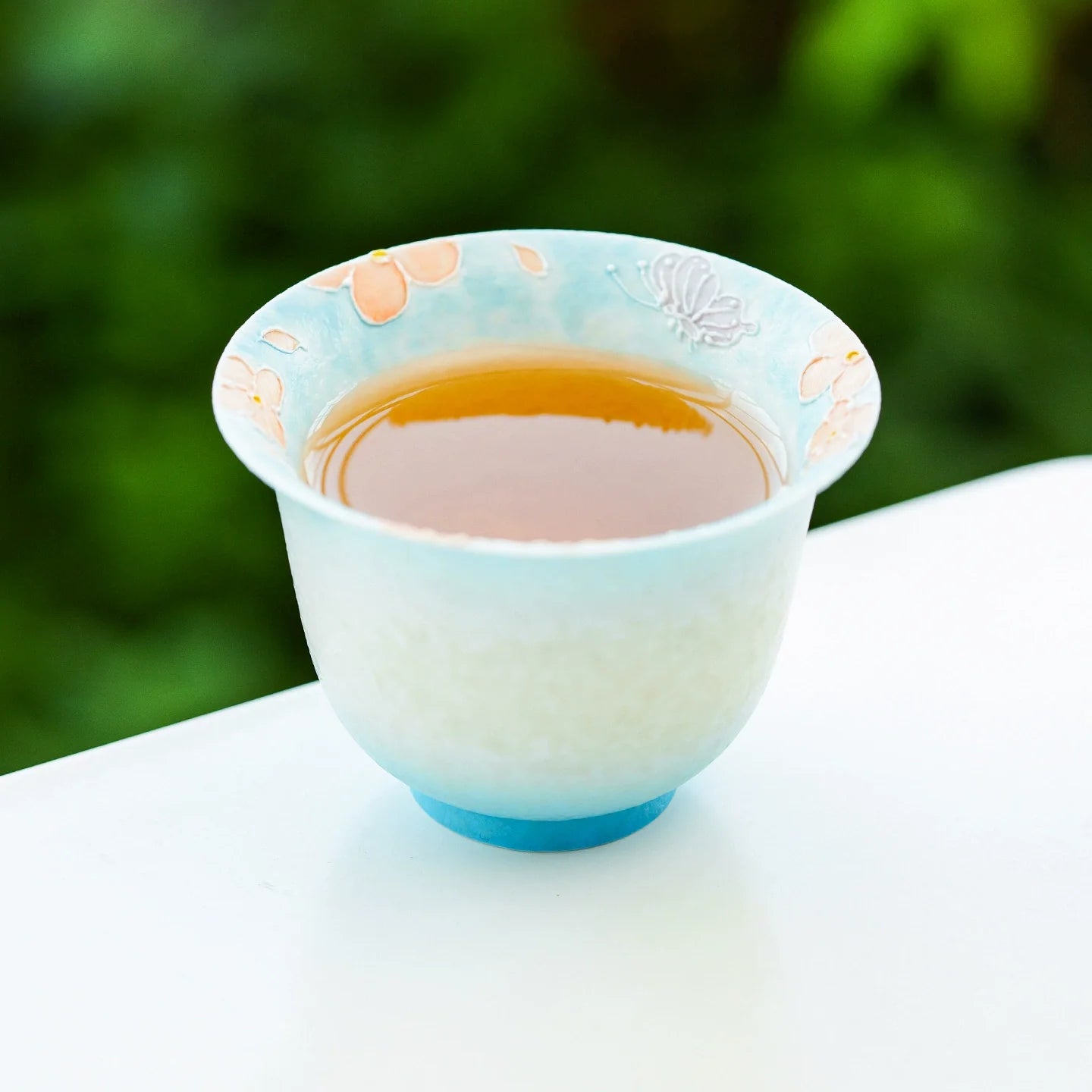 Hand-Painted Flared Rim Tea Cup – 70ml Reverse-Lip Ceramic Tasting Cup with Gift Box-1