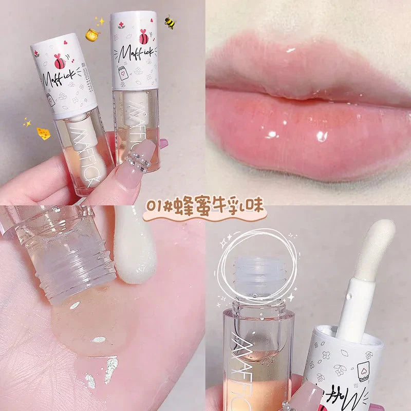 Maquillage Cosmétiques Coréens Rouge à Lèvres Brillant Encre à Lèvres Lèvres Hydratant Rouge à Lèvres Gelée Brillant À Lèvres Baume Hydratant Huile Brillante Grand Pinceau À Lèvres