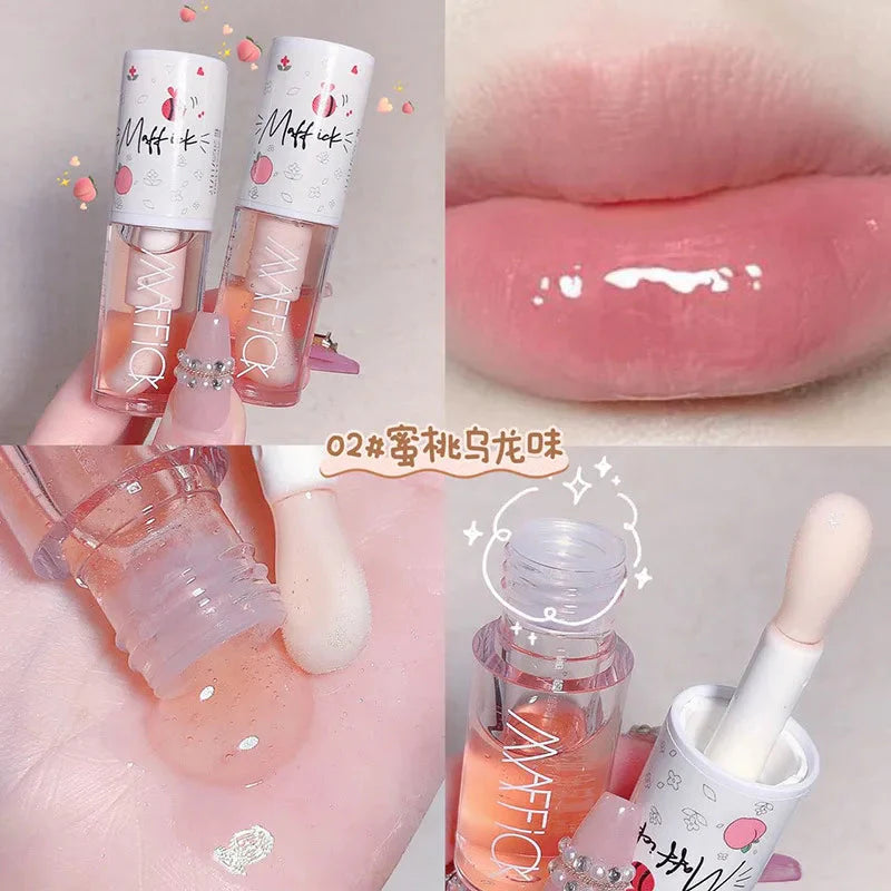 Maquillage Cosmétiques Coréens Rouge à Lèvres Brillant Encre à Lèvres Lèvres Hydratant Rouge à Lèvres Gelée Brillant À Lèvres Baume Hydratant Huile Brillante Grand Pinceau À Lèvres