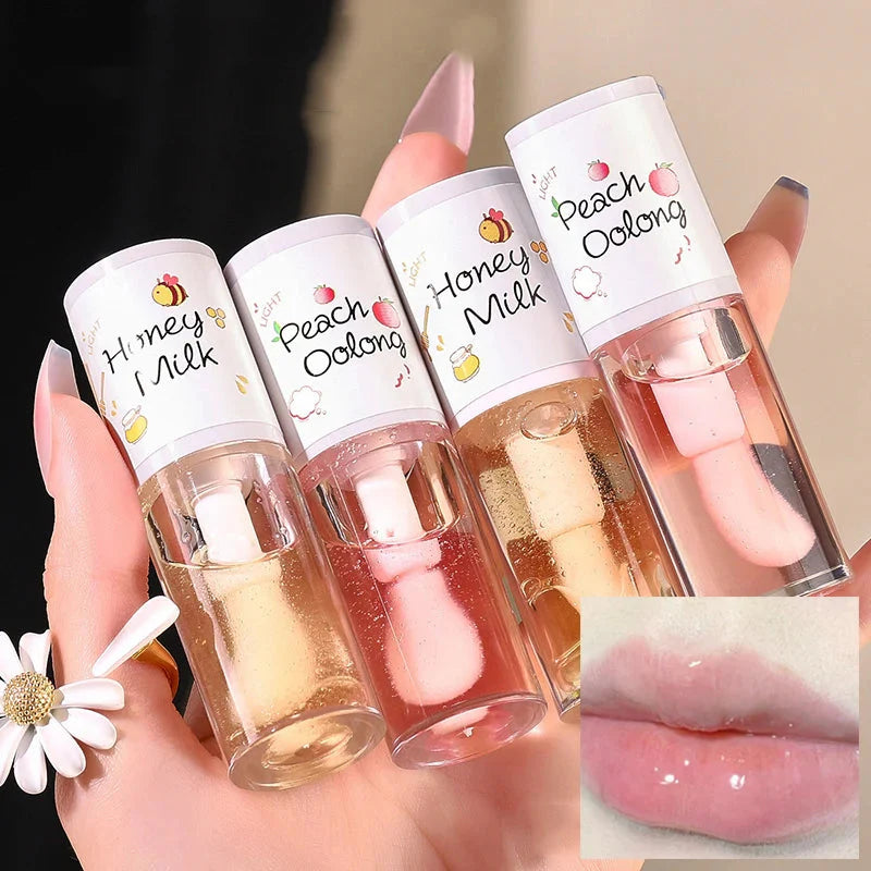 Maquillage Cosmétiques Coréens Rouge à Lèvres Brillant Encre à Lèvres Lèvres Hydratant Rouge à Lèvres Gelée Brillant À Lèvres Baume Hydratant Huile Brillante Grand Pinceau À Lèvres