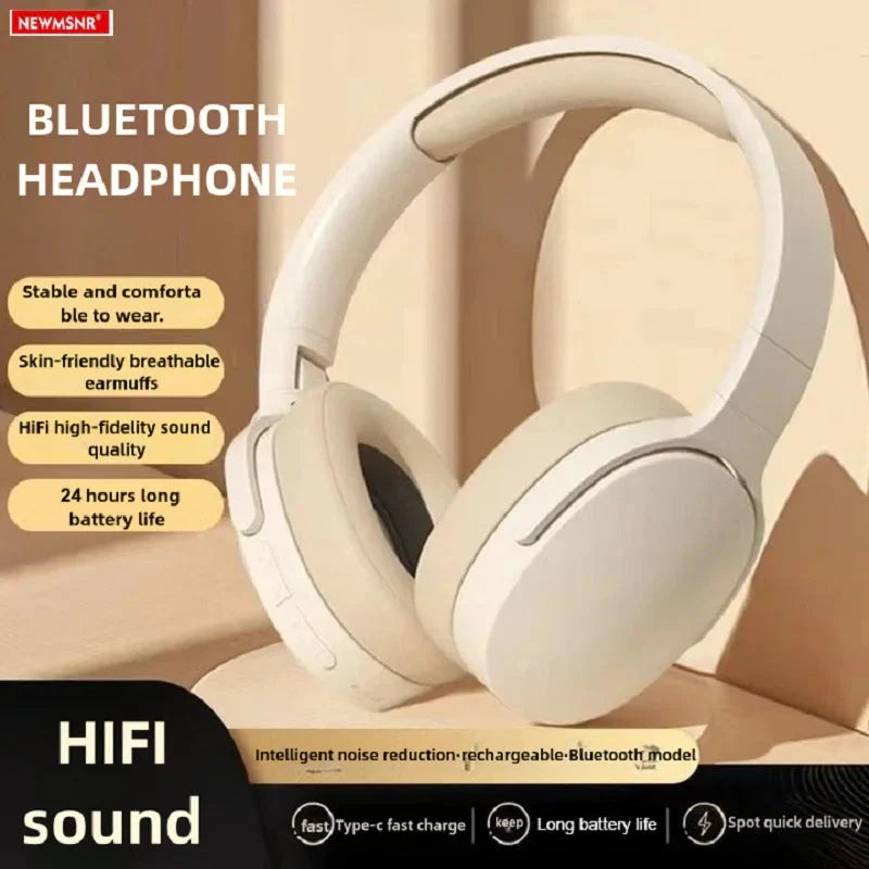 #P2961 Casque Bluetooth sans fil 5.3 supra-auriculaire stéréo Hifi, véritable casque de sport avec écouteurs, lecteur de musique TF/AUX avec micro HD