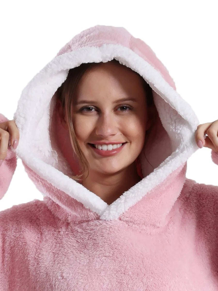 Couverture portable en flanelle extra longue à capuche