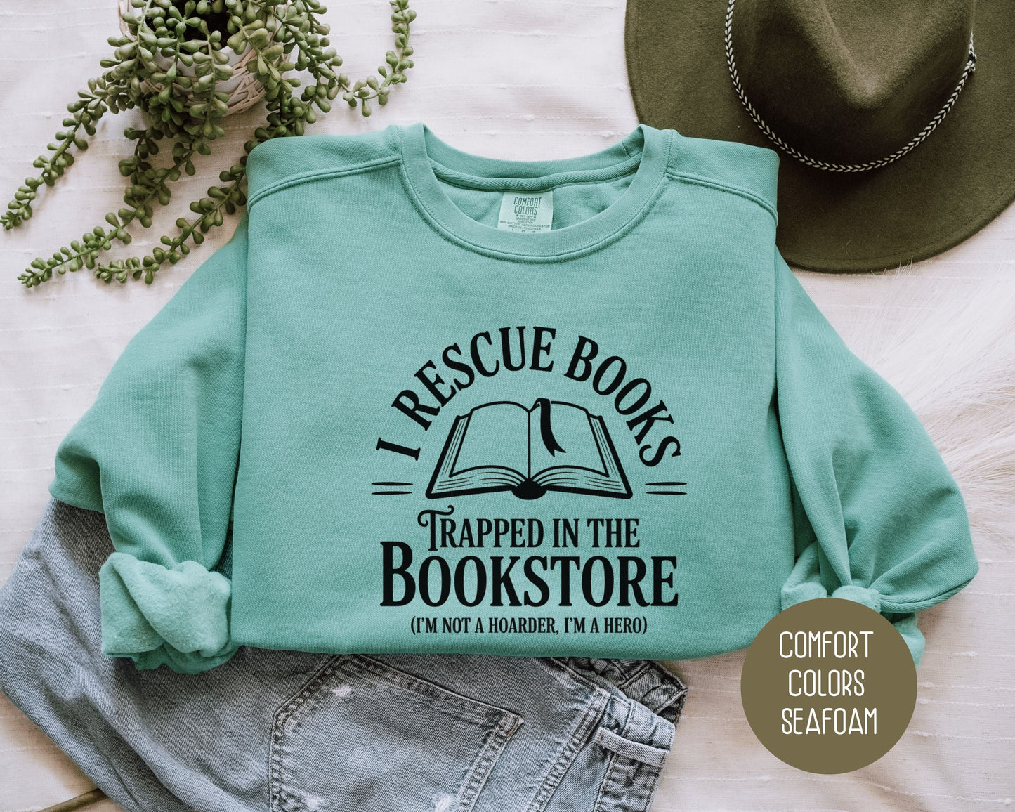 Sweat-shirt "I Rescue Books" de Comfort Colors