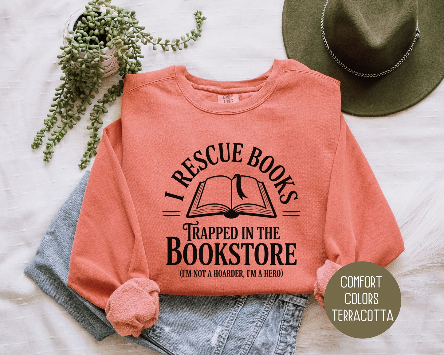 Sweat-shirt "I Rescue Books" de Comfort Colors