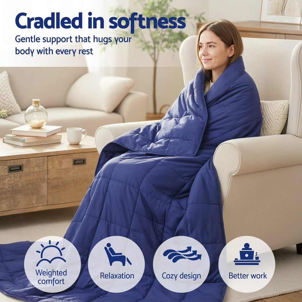Couverture lestée Giselle Bedding 9KG Enfants Adultes Lourde Gravité Détente Calme Bleu